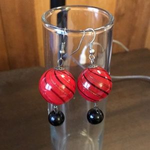 Vintage glass ball earrings